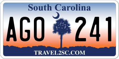 SC license plate AGO241