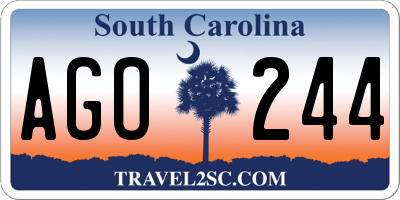 SC license plate AGO244