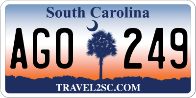 SC license plate AGO249