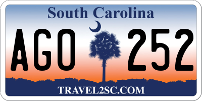 SC license plate AGO252