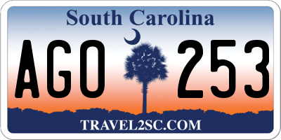 SC license plate AGO253