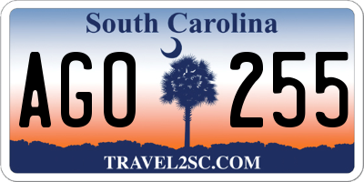 SC license plate AGO255