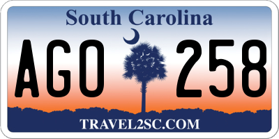 SC license plate AGO258