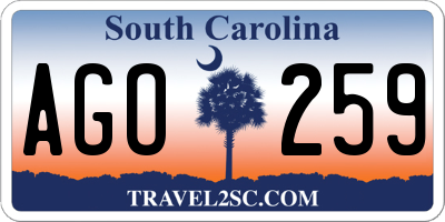 SC license plate AGO259