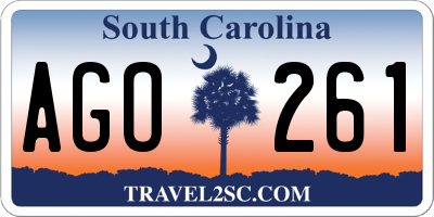 SC license plate AGO261
