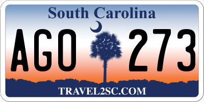 SC license plate AGO273