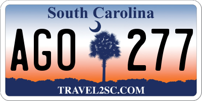 SC license plate AGO277