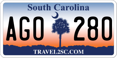 SC license plate AGO280