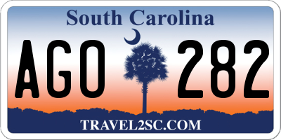 SC license plate AGO282