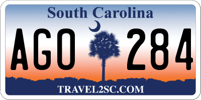 SC license plate AGO284