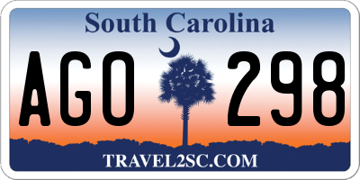 SC license plate AGO298