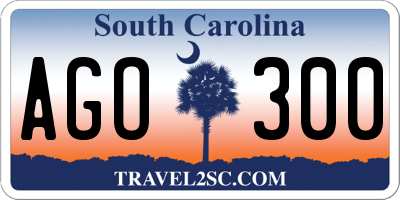SC license plate AGO300