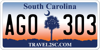 SC license plate AGO303