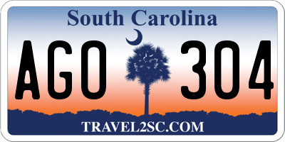SC license plate AGO304