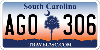 SC license plate AGO306