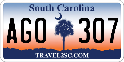 SC license plate AGO307