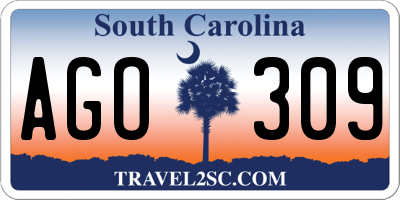 SC license plate AGO309