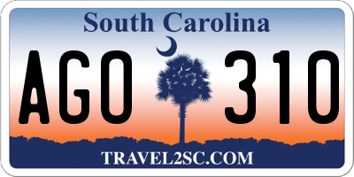SC license plate AGO310