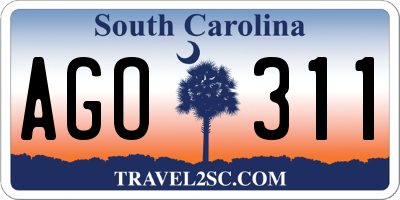 SC license plate AGO311