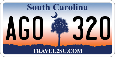 SC license plate AGO320