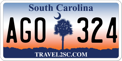 SC license plate AGO324