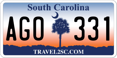 SC license plate AGO331
