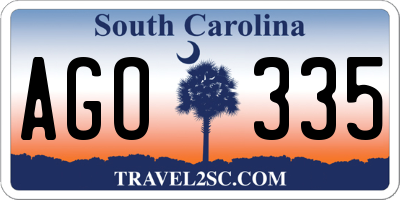 SC license plate AGO335