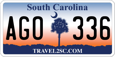 SC license plate AGO336