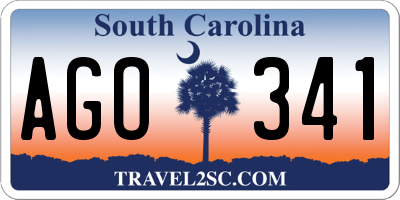 SC license plate AGO341