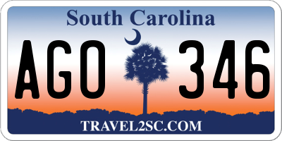 SC license plate AGO346
