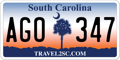 SC license plate AGO347