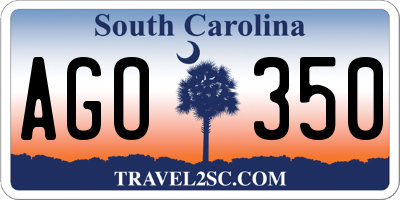 SC license plate AGO350