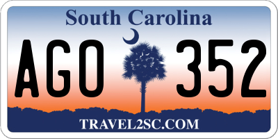 SC license plate AGO352