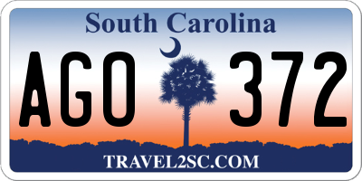 SC license plate AGO372