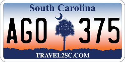 SC license plate AGO375