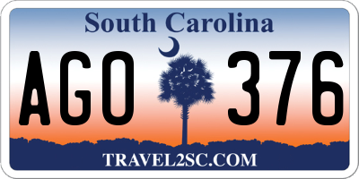 SC license plate AGO376