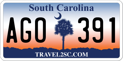 SC license plate AGO391