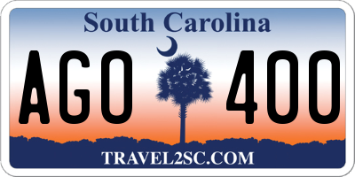 SC license plate AGO400