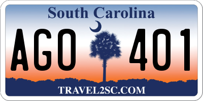 SC license plate AGO401