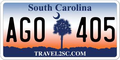 SC license plate AGO405