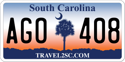 SC license plate AGO408
