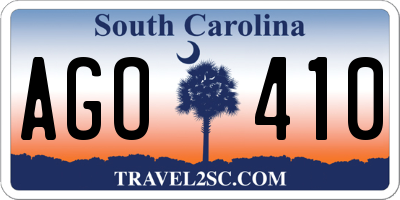 SC license plate AGO410