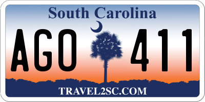 SC license plate AGO411