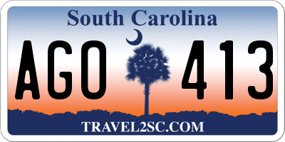 SC license plate AGO413