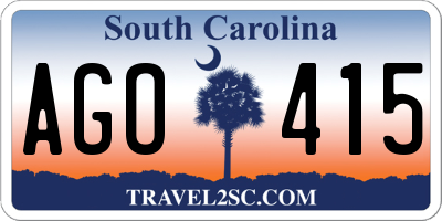 SC license plate AGO415