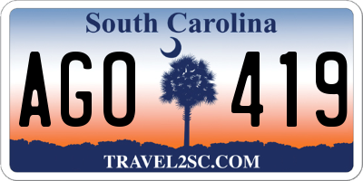 SC license plate AGO419