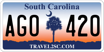 SC license plate AGO420