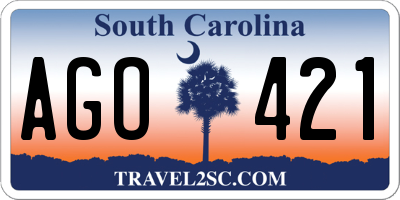 SC license plate AGO421