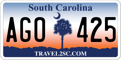 SC license plate AGO425
