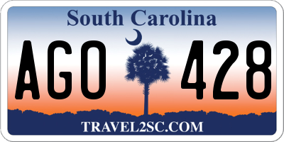 SC license plate AGO428